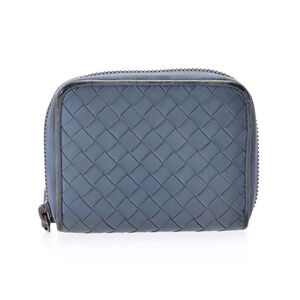 Bottega Veneta Wallet intrecciato leather blue greige